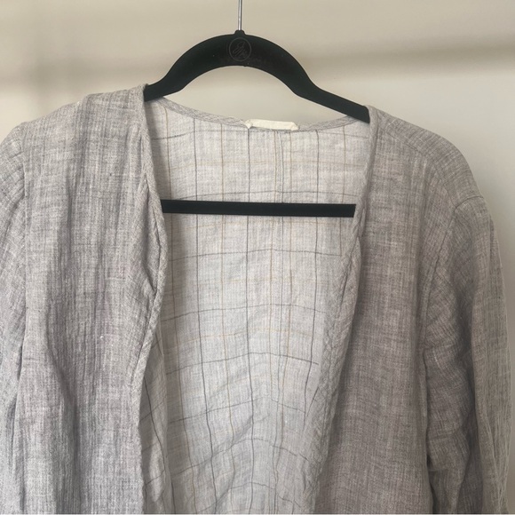 Eileen Fisher Grey Linen Jacket - Picture 3 of 4